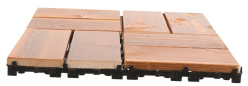 OSALADI Korrosionsbeständige Karbonisierte Holzbodenfliesen Ineinandergreifende Terrassenfliesen Terrassenbeläge Für Den Garten