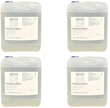 Destilliertes Wasser 20 Liter Entmineralisiert chemisch reines Wasser [ 4 x 5L ]