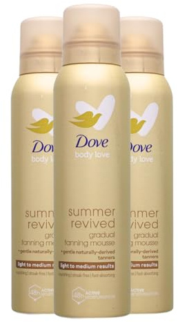 3x Dove Summer Revived tanning Mousse je 150ml für leichte bis mittlere Bräune