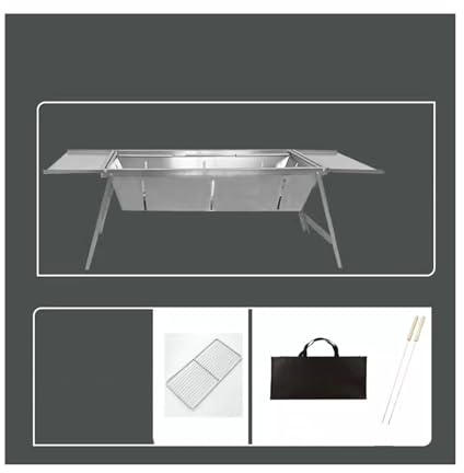 Grill Klappbarer Grillofen aus Edelstahl, praktischer Outdoor-Grillständer for zu Hause Holzkohlegrill