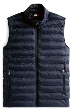 Tommy Hilfiger Chaleco reciclado para hombre, MW0MW39989, azul, XL, Azul (Desert Sky), XL