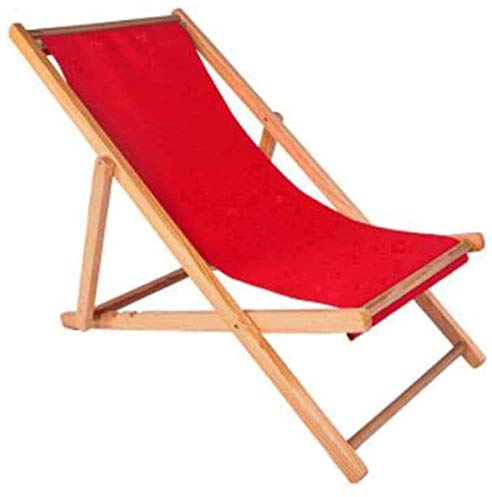 Recliner Office Life Liegestuhl Terrasse Liegestühle Outdoor Garten Sonnenliege, Holz Klappbare Siesta Chaiselongue Zusammenklappbarer Liegestuhl für Balkon Strand Sonnenliege (R?d A) Safehappy