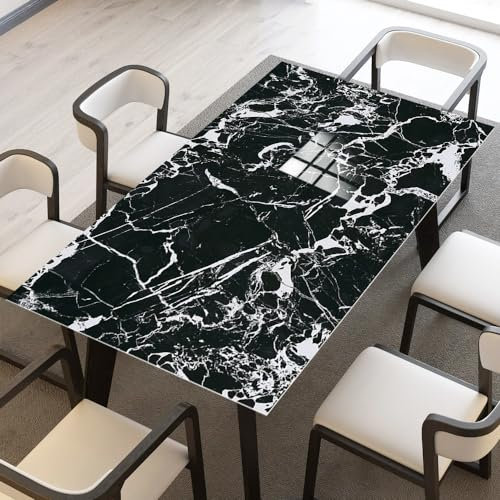Selbstklebende Tapete Marmor Schwarz Weiß Strukturtapete Wandtattoo Schlafzimmer Tapete Selbstklebend Vliestapete Wallpaper for Living Room Tapeten Leicht zu Entfernen Wandschutzfolie 40x100cm/1 Pcs
