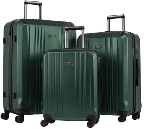 FERGÉ set di 3 valigie viaggio CANNES - bagaglio rigido dure leggera 3 pezzi valigetta 4 ruote verde