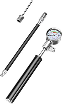 Anneome 1satz Fahrradluftpumpe Mit Manometer Tragbare Hochdruckpumpe Für Fahrräder Kompakte Handpumpe Mit Schnellem Aufpumpen Für Unterwegs Und Einfache Lagerung Im Fahrradrahmen