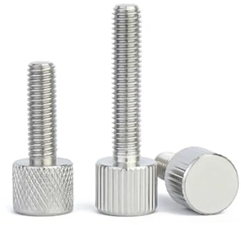 AYYSSM 304 Edelstahl Rund Einzelkopf Rändelschraube M2M2.5M3M4M5M6(Vertical Stripes,5pcs M5x40)