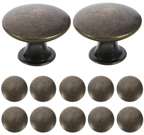 Artibetter 12 Stück Möbelgriff Runde Flache Türschnalle Als Türgriff-Ersatz Für Schranktürgriff Und Schubladengriffe Metallgriff Im Retro-Stil Einfach Zu Montieren Für Küche Und Kommode