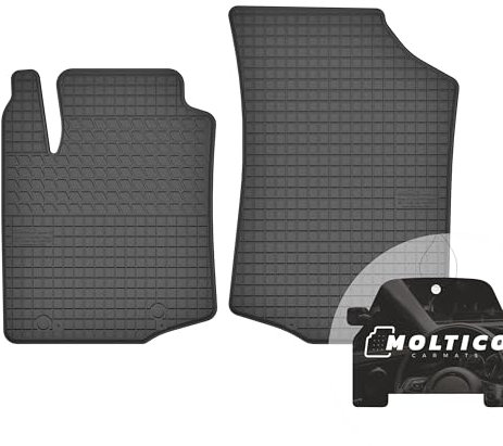 moto-MOLTICO Vorne Gummimatten Auto, 2-teiliges Set, Allwetter Gummi Fußmatten mit Rand, Antirutsch & Wasserfest Autoteppiche - passend für Citroen C1 II/Peugeot 108 / Toyota Aygo II (2014-2022)
