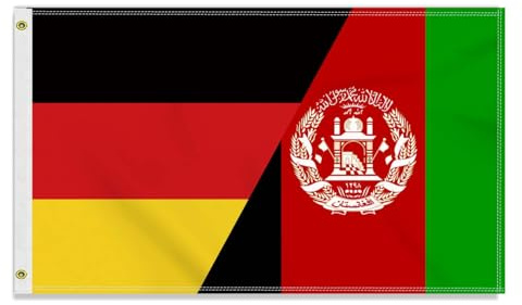 Große 90×150 CM Deutschland Afghanistan Flagge, großes 150D Deutsch Afghanistans Freundschafts banner,Strapazierfähige Deutschlandfahne Doube-Seitendruck Dekor Messingösen large Afghanistan