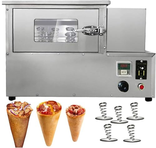 BDJSN Four À Pizza À Cône Commercial 2000 W, Machine De Cuisson Électrique À Chauffage pour Rouleaux De Pizza avec 5 Grilles Rotatives, Matériau en Acier Inoxydable, Sortie : 12 Pièces/3-5 Min