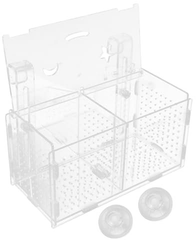 BESPORTBLE Aufbewahrungsbox Aus Kunststoff Für Fischzucht Zu Hause Isolierbox Für Aquarienzucht Transparenter Zuchtbehälter Mit Verstärkten Saugnäpfen Und Oberer Abdeckung Für