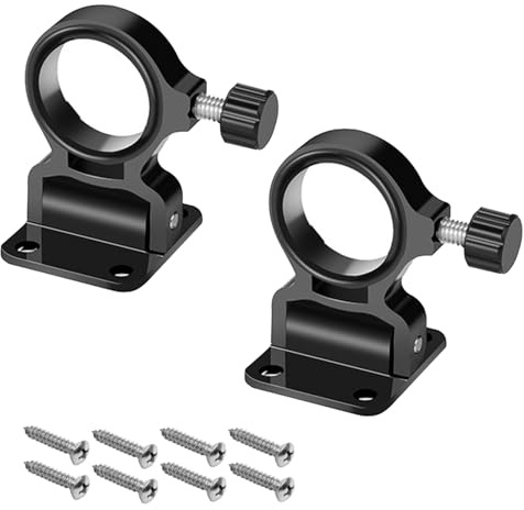 2PCS Fishing Umbrella Holder, Wall Mounted Parasol Bracket Foldable Boat Rod Holder for Fishing Chair, Fishing Box, Pole-Fishing Platform - Black