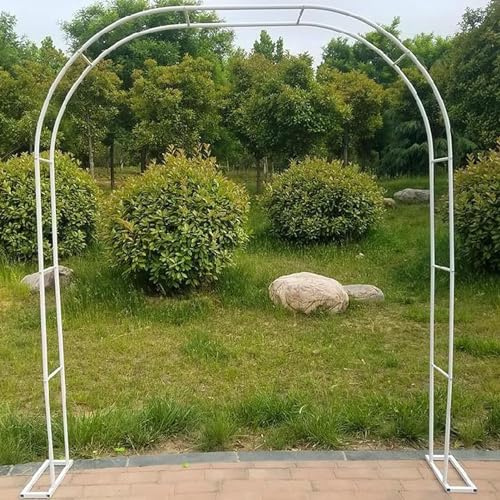 Wetterbeständige Rosenlaube aus Metall für Hochzeit, Garten, Rankhilfe für Kletterpflanzen, einfache Montage, Pergola, 180 x 220 cm (weiß)