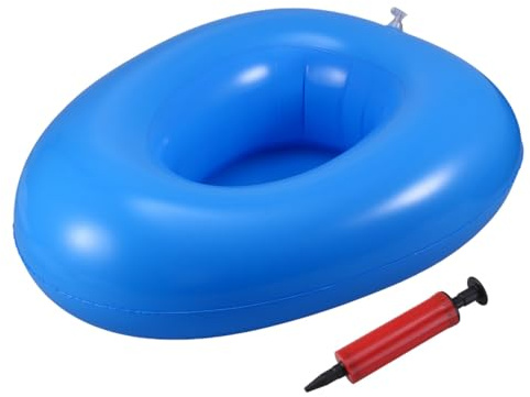 Padella Gonfiabile Blu in PVC con Gonfiatore, per Anziani Allettati | Lavabile, Superficie Liscia e Bordi Morbidi, Uso Domestico o Case di 1 Pezzo