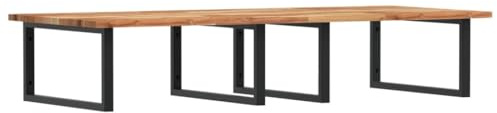 vidaXL Étagère de Vasque Murale Acier et Bois Massif d'acacia