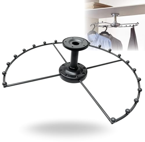 Evotrade Porte-manteau pivotant à 360 ° en acier inoxydable - Solution peu encombrante pour vêtements, armoire, buanderie ou cuisine - Facile à installer - Gris