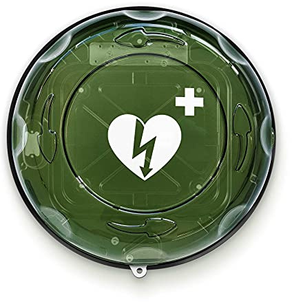 Notfallretter.de Defibrillator Wandkasten für Außen mit Heizung, Alarm und LED-Beleuchtung, UV Schutz-Deckel