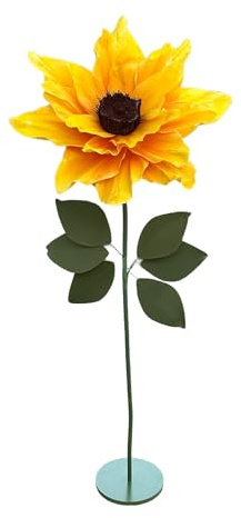 Flores Gigantes Artificiales Decoracion Girasoles Artificiales de EVA Impermeables para Exterior con Tallo y Base Flexibles para Cumpleaños, Día de San Valentín, Día de La Madre, Boda(170cm/66.9in)
