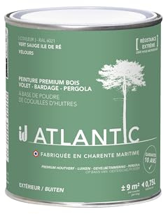 Peinture bois extérieurs -RAL 6021 Vert sauge Ile de Ré - 750ML - ATLANTIC