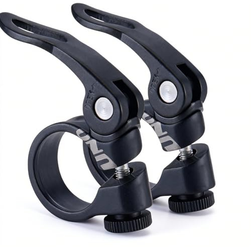 CYSKY 2 Stück Fahrrad Sattelklemme 28,6mm 31,8mm 34,9mm Aluminiumlegierung Fahrrad Schnellspanner Sattelstützenklemme (28,6mm 2 Stück)