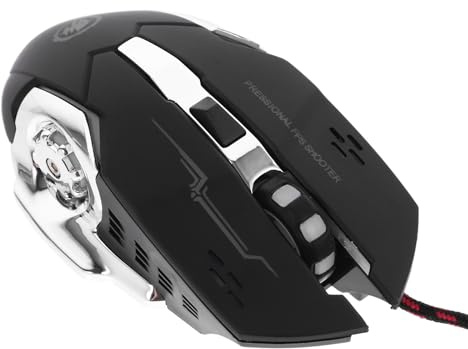 BESPORTBLE Souris Gaming pour PC USB, Souris pour PC Ergonomique en Abs Noir, Patins Antidérapants, Usage Bureau, pour Ordinateur