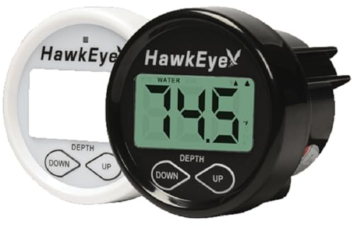 HawkEye D10DX.01T In-Dash Depth Sounder with Air and Water Temperature (Includes Tramsom Mount Transducer)