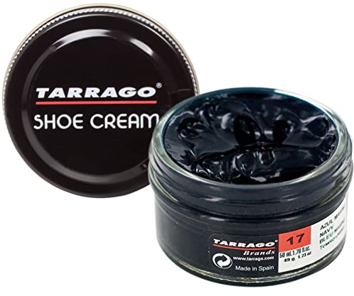 Tarrago | Crema per scarpe 50 ml | Crema nutriente, lucidante e protettiva per scarpe, calzature, borse e accessori in pelle, pelle e pelle sintetica (blu navy 17)