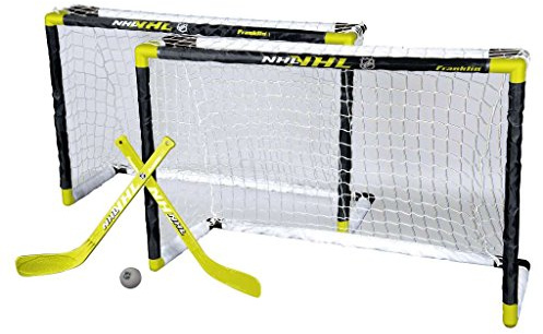 Franklin Sports NHL Kids Mini Knee Hockey Set - 2 Mini Goals + 2 Knee Hockey Sticks - Foam Ball Included - Kids Toy Set