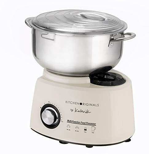 Team Kalorik Robot de Cuisine, 3 Récipients Inclus (Bol 5.8 L + Blender 1.5 L + Broyeur 0.4 L), 1200 W, Blanc, TKG HA 1007 KTO