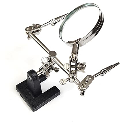 JZK Dritte Hand mit 8 fache löten Lupe und Krokodilklemme, helfende Hand zum Reparatur Schmuck Handwerk Hobby