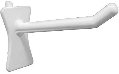 Greenleaf Industries PegPro® 2 Hooks Kit for Standard “Wood Fiber” pegboard – Durable Plastic Pegboard Hooks - for Garage, Kitchen, Craft Room, and More (2 Hook - 24 Pack, White)
