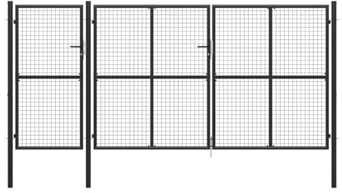 vidaXL Portail de jardin Acier 400 x 150 cm Anthracite
