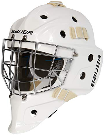 Bauer Maschera Portiere Junior Hockey, Bianca, Regolabile