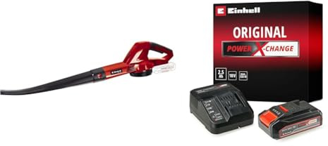 Einhell GE-CL 18 Li E Solo, Soffiatore Senza Batteria e Caricabatteria, Nero/Rosso+Einhell 4512097 Starter-Kit