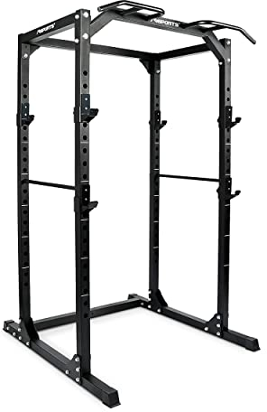 MSPORTS Power Rack Premium Cage H/B/T - 215x120x140 cm Kraftstation bis 200 kg Hantel Käfig Squat Fitnessstation (Power Rack)