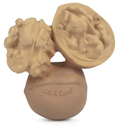 Oli & Carol - Baby-Beißring aus Naturkautschuk, Nutty the Walnut, 9 cm