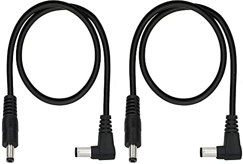 GINTOOYUN Rätvinklig hane till DC-strömkabel, 24AWG DC 5,5 mm x 2,1 mm hane till 90 grader DC hane kontakt patchkabel förlängningskabel adapter för CCTV, bil, bildskärm, etc (2 st)