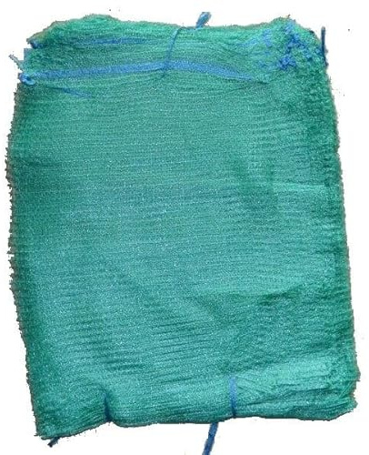 100 Green Net Sacks - 55cm x 80cm - Holds 30Kg Mesh Woven Bags - Kindling Logs Onions