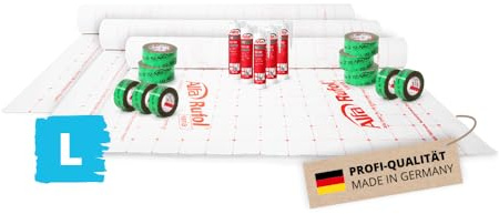 804 ALFA - PACK L : Isolation du toit de 18 pièces se composant de frein pare-vapeur, ruban adhésif flexible, colle Power, bande d´étanchéité universelle en butyle