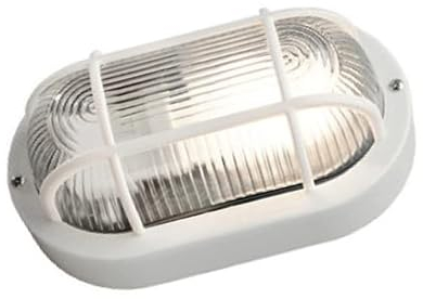 kippen 4202S - Plafoniera Ovale Con Griglia Bianca in Poliammide, Dimensioni: 20x12x10 cm