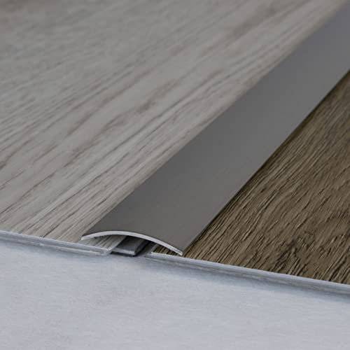PROVISTON | Übergangsprofil | Edelstahl | Edelstahl matt | Breite 28 mm | Höhe 1 mm | Länge 1000 mm | Gebohrt | Übergangsschiene | Übergangsleiste | Bodenprofil | Abdeckleiste | 1 Stück