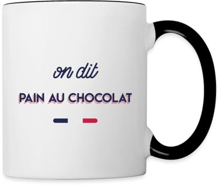 On Dit Pain Au Chocolat Et Pas Chocolatine Patisserie Humour Mug Bicolore | Vêtement Boulangerie