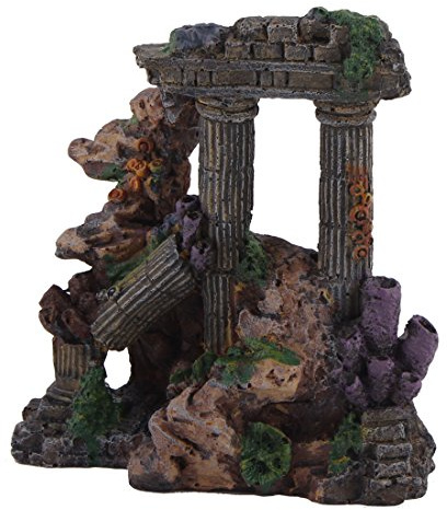 Ruilogod Resin Fish Tank Aquarium Imitation Vintage Coral Roman Column Ornaments (id: 014 df7 168 449 9e7