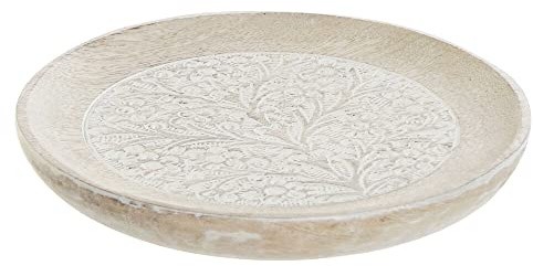DKD Home Decor Svuotatori della marca Marrone Bianco Legno di mango (20,5 x 2 x 20,5 cm) (Riferimento: S3021586)