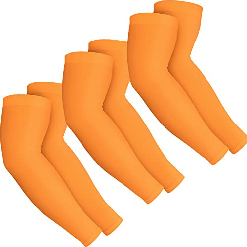 BRGUR Manicotti UV per Braccio di Compressione di Protezione Solare, Arancio&Arancione&Arancio, Taglia Unica Unisex-Adulto