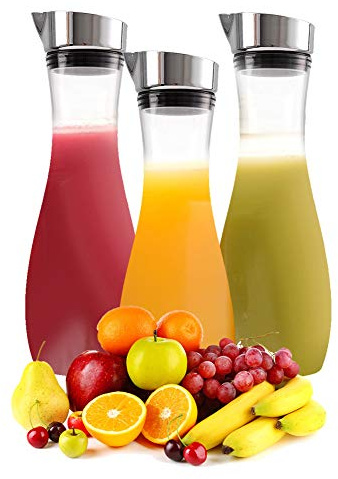 MXGZ Wasserkaraffe, 1,2 l Wasserkrug mit Deckel für Wasser, Eistee, Saft, Getränke für Bar Home Hotels
