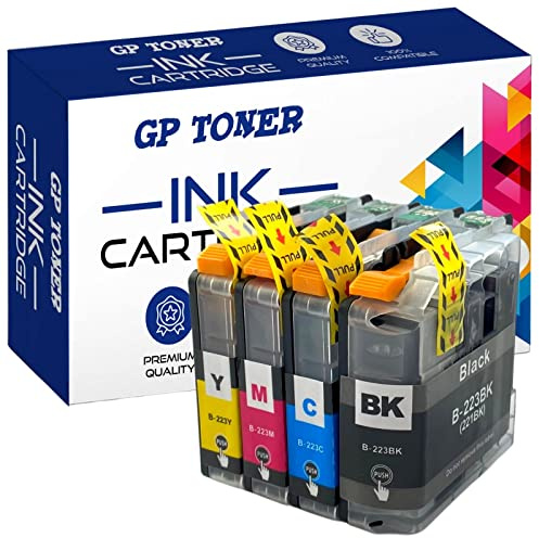 GP TONER Druckerpatronen Ersatz für Brother L-C223 Tintenpatrone für Brother DCP J562 DW DCP J4120 DW MFC J480 DW (Schwarz, Cyan, Magenta, Gelb)