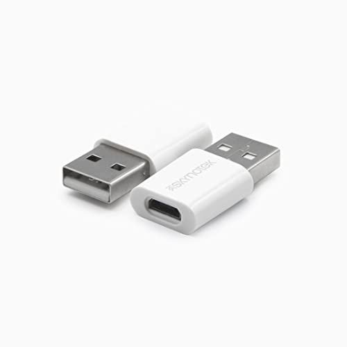 Skynotek – Pack 2 adattatori Micro USB di tipo B a USB A | Ricarica rapida e sincronizzazione dei dati | bianco