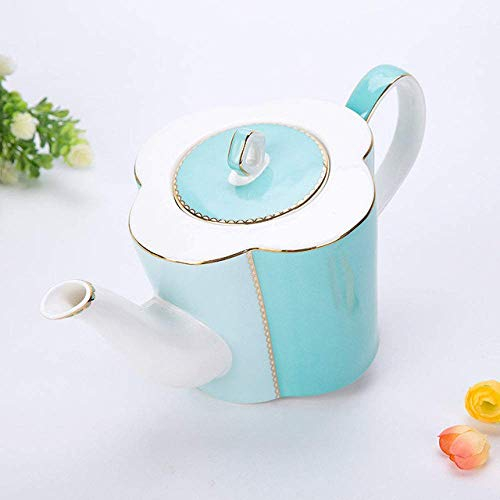 Moka Pot, tetera de cerámica avanzada con infusor de té, juego de tetera de porcelana de hueso de 650ML, tetera de café, accesorios para bebidas, azul Present