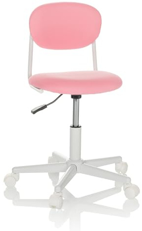 hjh OFFICE Kinderdrehstuhl KIDDY Base I Stoff, Kinder Schreibtischstuhl höhenverstellbar, Pink, 719239
